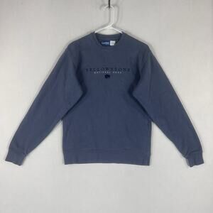 Vintage Yellowstone Sweatshirt Mens Small Blue Long Sleeve BigCotton Casual VTG